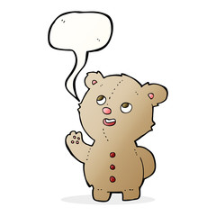 cartoon cute teddy bear with speech bubble