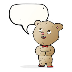 cartoon cute teddy bear with speech bubble