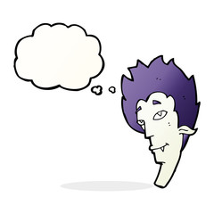 cartoon vampire head with speech bubble
