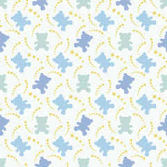 Seamless pattern for baby, toy bear