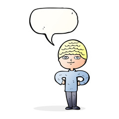 cartoon proud man with speech bubble