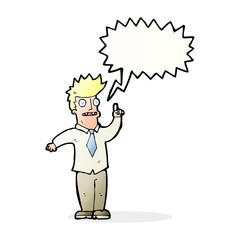 cartoon man with idea with speech bubble
