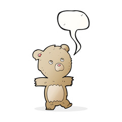 cartoon cute teddy bear with speech bubble