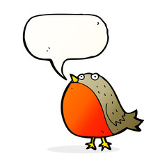 cartoon robin with speech bubble