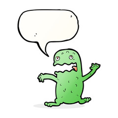 cartoon funny frog with speech bubble