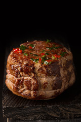Grilled Steak Meat on the wooden surface
