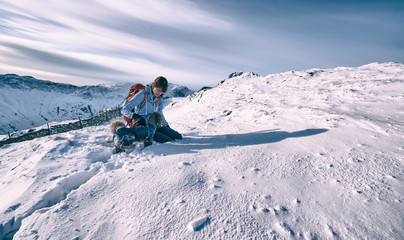 Fototapeta na wymiar Lake District Mountains in Winter.