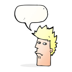 cartoon nervous expression with speech bubble