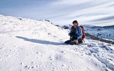 Fototapeta na wymiar Lake District Mountains in Winter.