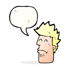 cartoon man feeling sick with speech bubble