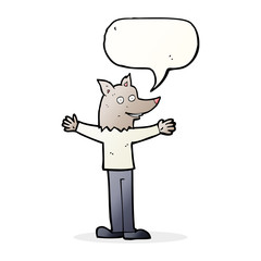 cartoon werewolf with speech bubble