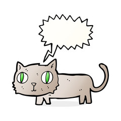 cartoon cat with speech bubble
