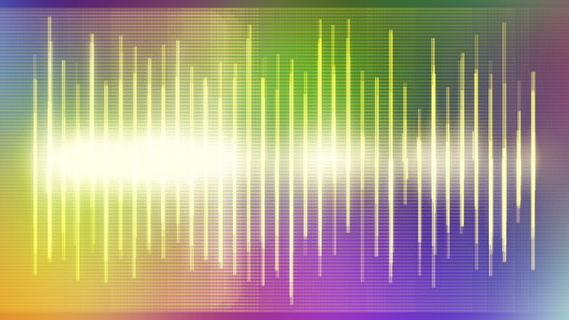 Waveform Spectrum Sound Rainbow. Computer generated abstract motion background. Perfect to use with music, backgrounds, transition and titles.