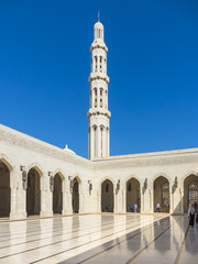 Große Sultan-Qabus-Moschee,
 eine der weltweit größten Moscheen, Muscat, Maskat, Sultanat Oman, Golfstatt, Arabische Halbinsel, Naher Osten, Asien