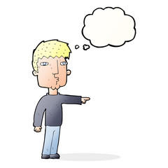 cartoon pointing man with speech bubble