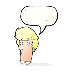 cartoon surprised expression with speech bubble