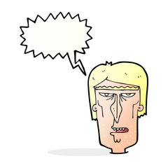 cartoon angry face with speech bubble