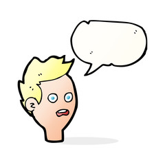 cartoon shocked man with speech bubble