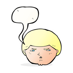cartoon annoyed man with speech bubble
