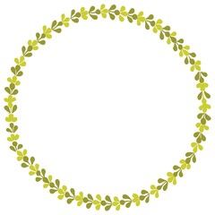 Green laurel wreath vector frame isolated on white background
