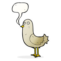 cartoon bird with speech bubble