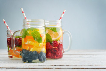 Detox drinks with fresh fruits