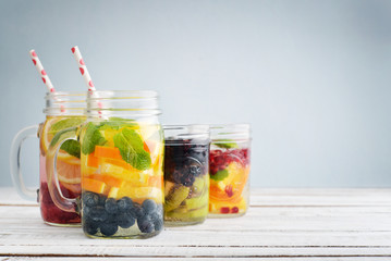 Detox drinks with fresh fruits