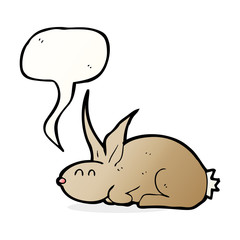 cartoon rabbit with speech bubble