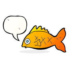 cartoon fish with speech bubble