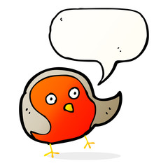 cartoon robin with speech bubble