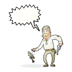 Fototapeta premium cartoon wild west cowboy with speech bubble