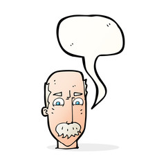 cartoon annnoyed old man with speech bubble