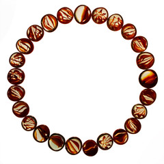 Colorful transparent glass marbles isolated on white background