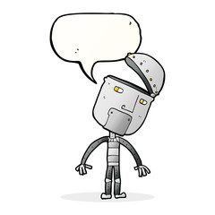 Obraz premium cartoon robot with speech bubble