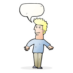 cartoon stressed man with speech bubble