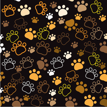  seamless pattern Animal paws