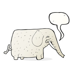 cartoon big elephant with speech bubble