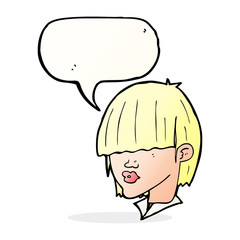 cartoon fashion haircut  with speech bubble