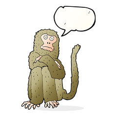 cartoon monkey with speech bubble