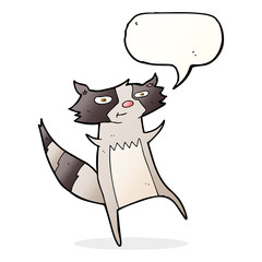 cartoon raccoon with speech bubble