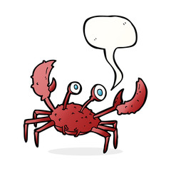 cartoon crab with speech bubble