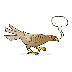 cartoon bird with speech bubble