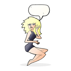 cartoon sexy woman with speech bubble