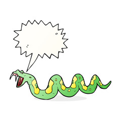 cartoon poisonous snake with speech bubble