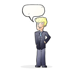 cartoon upperclass man with speech bubble