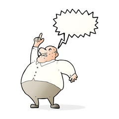 cartoon big fat boss with speech bubble