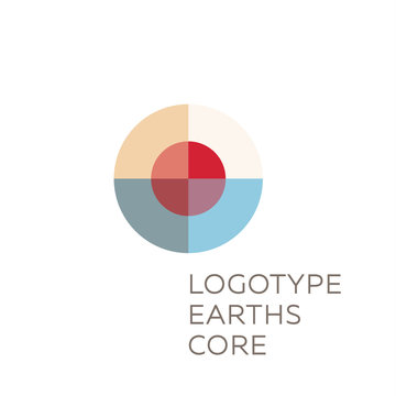 Earths crust the core section abstract geodesic flat icon logo sign of good quality