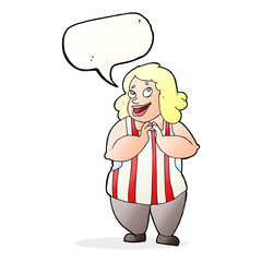 cartoon happy cook with speech bubble