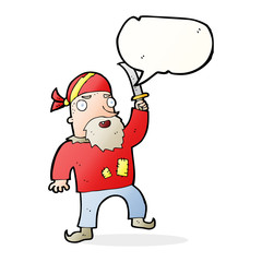 cartoon pirate with speech bubble
