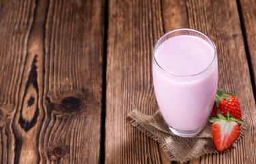 Homemade Strawberry Milk (selective focus)
